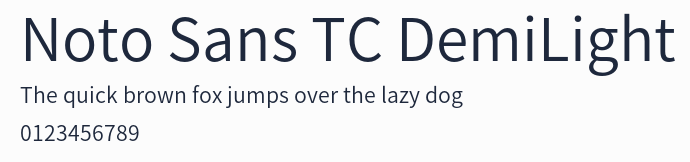 Noto Sans TC DemiLight預覽圖