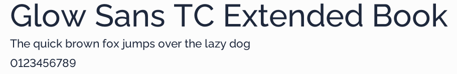 Glow Sans TC Extended Book預覽圖