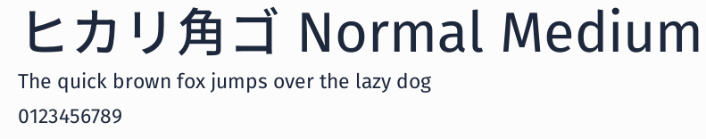 ヒカリ角ゴ Normal Medium預覽圖