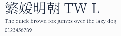 繁媛明朝 TW L
