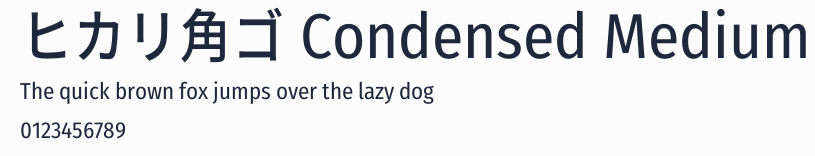 ヒカリ角ゴ Condensed Medium預覽圖