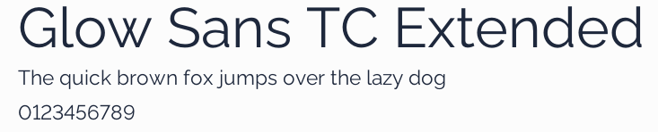 Glow Sans TC Extended預覽圖