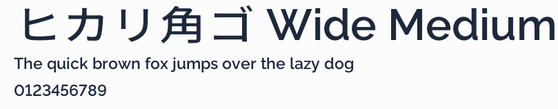 ヒカリ角ゴ Wide Medium預覽圖