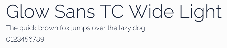 Glow Sans TC Wide Light預覽圖