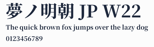 夢ノ明朝 JP W22