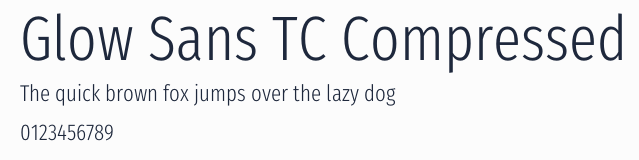 Glow Sans TC Compressed預覽圖