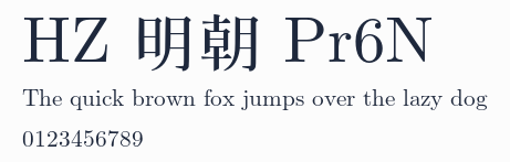 HZ 明朝 Pr6N