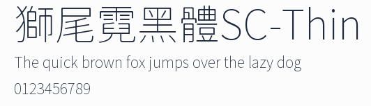 獅尾霓黑體SC-Thin預覽圖