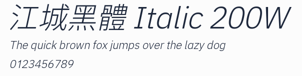 江城黑體 Italic 200W預覽圖