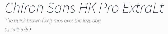 Chiron Sans HK Pro ExtraLt預覽圖