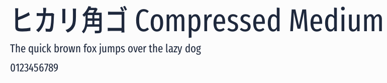 ヒカリ角ゴ Compressed Medium預覽圖