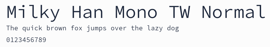 Milky Han Mono TW Normal預覽圖