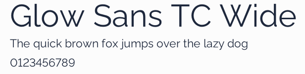 Glow Sans TC Wide預覽圖