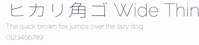 ヒカリ角ゴ Wide Thin預覽圖