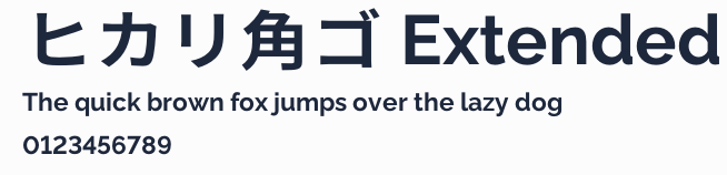 ヒカリ角ゴ Extended預覽圖