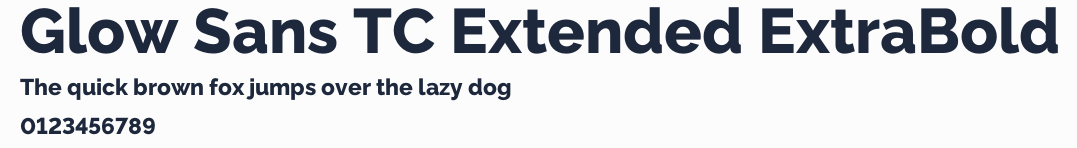 Glow Sans TC Extended ExtraBold預覽圖