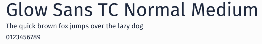 Glow Sans TC Normal Medium預覽圖