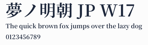 夢ノ明朝 JP W17