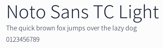 Noto Sans TC Light預覽圖