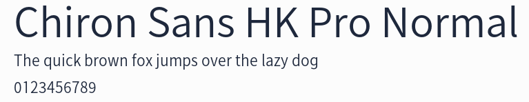 Chiron Sans HK Pro Normal預覽圖