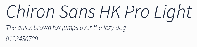 Chiron Sans HK Pro Light預覽圖