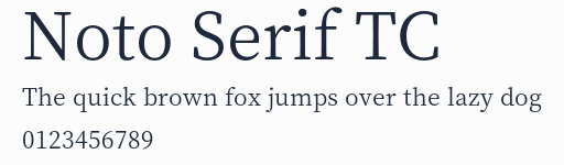 Noto Serif TC預覽圖