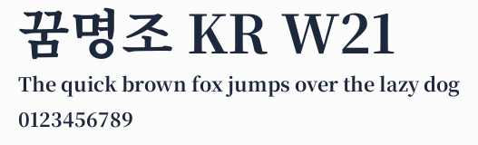 꿈명조 KR W21預覽圖
