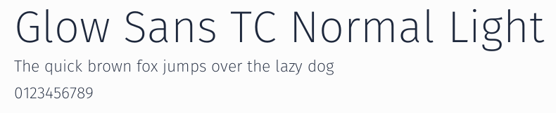 Glow Sans TC Normal Light預覽圖
