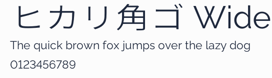 ヒカリ角ゴ Wide預覽圖