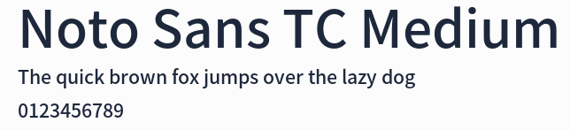 Noto Sans TC Medium預覽圖