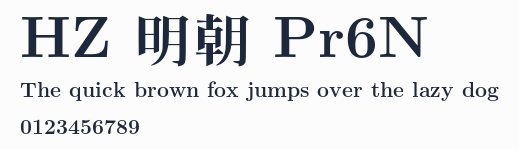 HZ 明朝 Pr6N