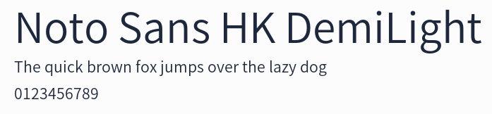 Noto Sans HK DemiLight預覽圖
