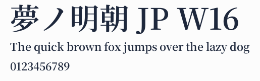 夢ノ明朝 JP W16