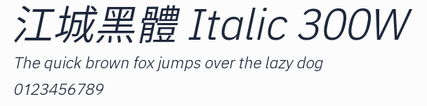 江城黑體 Italic 300W預覽圖