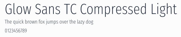 Glow Sans TC Compressed Light預覽圖