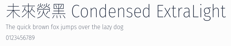 未來熒黑 Condensed ExtraLight預覽圖