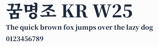꿈명조 KR W25預覽圖