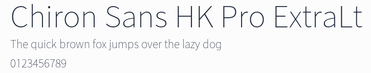 Chiron Sans HK Pro ExtraLt預覽圖