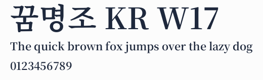 꿈명조 KR W17預覽圖