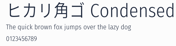 ヒカリ角ゴ Condensed預覽圖