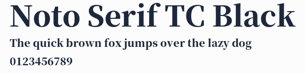 Noto Serif TC Black預覽圖