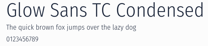 Glow Sans TC Condensed預覽圖