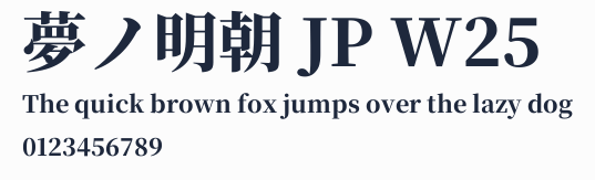 夢ノ明朝 JP W25