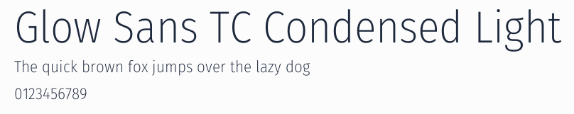 Glow Sans TC Condensed Light預覽圖