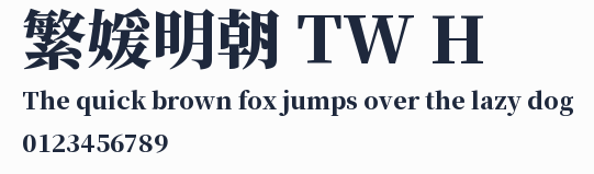 繁媛明朝 TW H