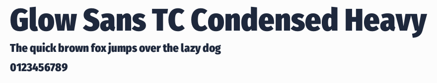 Glow Sans TC Condensed Heavy預覽圖