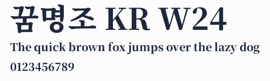 꿈명조 KR W24預覽圖
