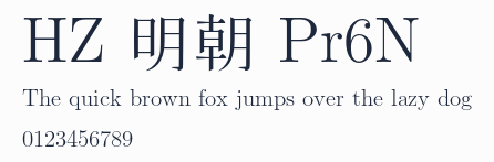 HZ 明朝 Pr6N