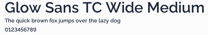 Glow Sans TC Wide Medium預覽圖