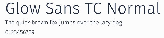 Glow Sans TC Normal預覽圖